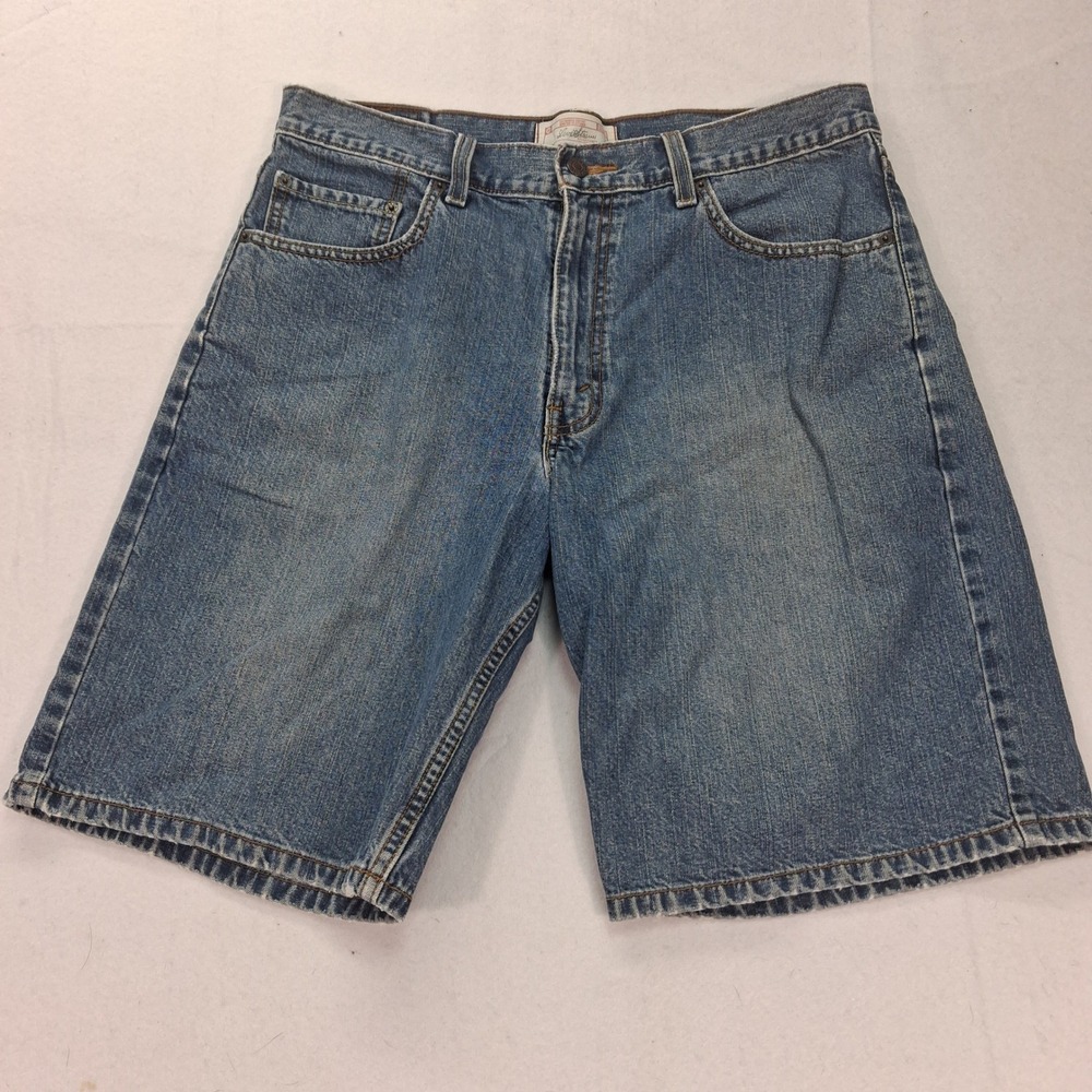 Levi Strauss Signature Shorts Mens 33 C33 Blue Denim Relaxed EUC